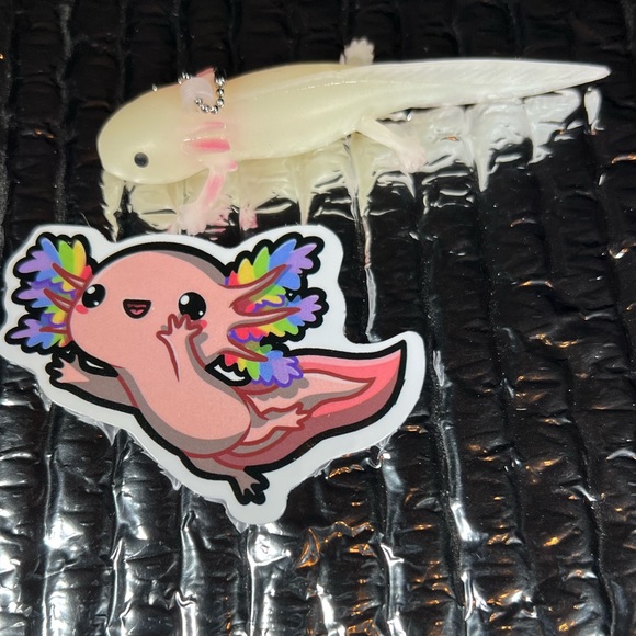 RAINBOWalotl Axolotl Crazy Trending WaterProof Single Decor Accent Sticker - Picture 3 of 5